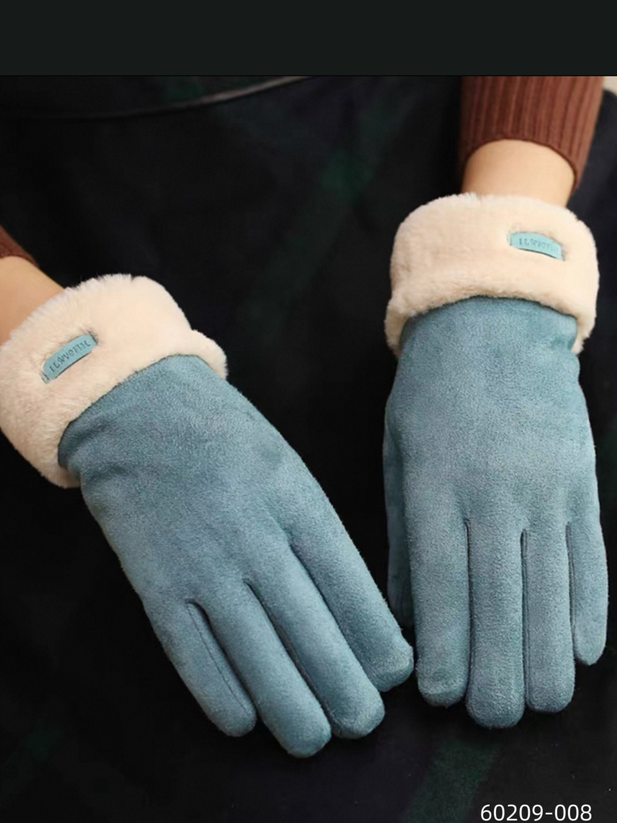 Winter velvet and thickened women's gloves, length about 23cm, palm circumference 20cm, Albaca