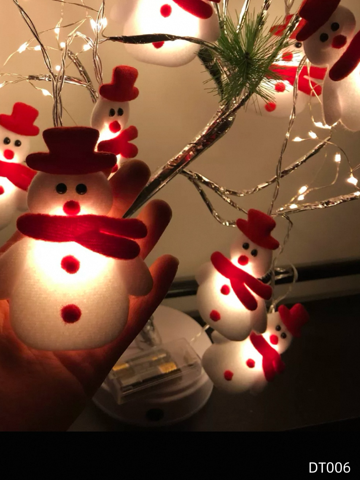 DT006 Christmas Plush Snowman LED Light