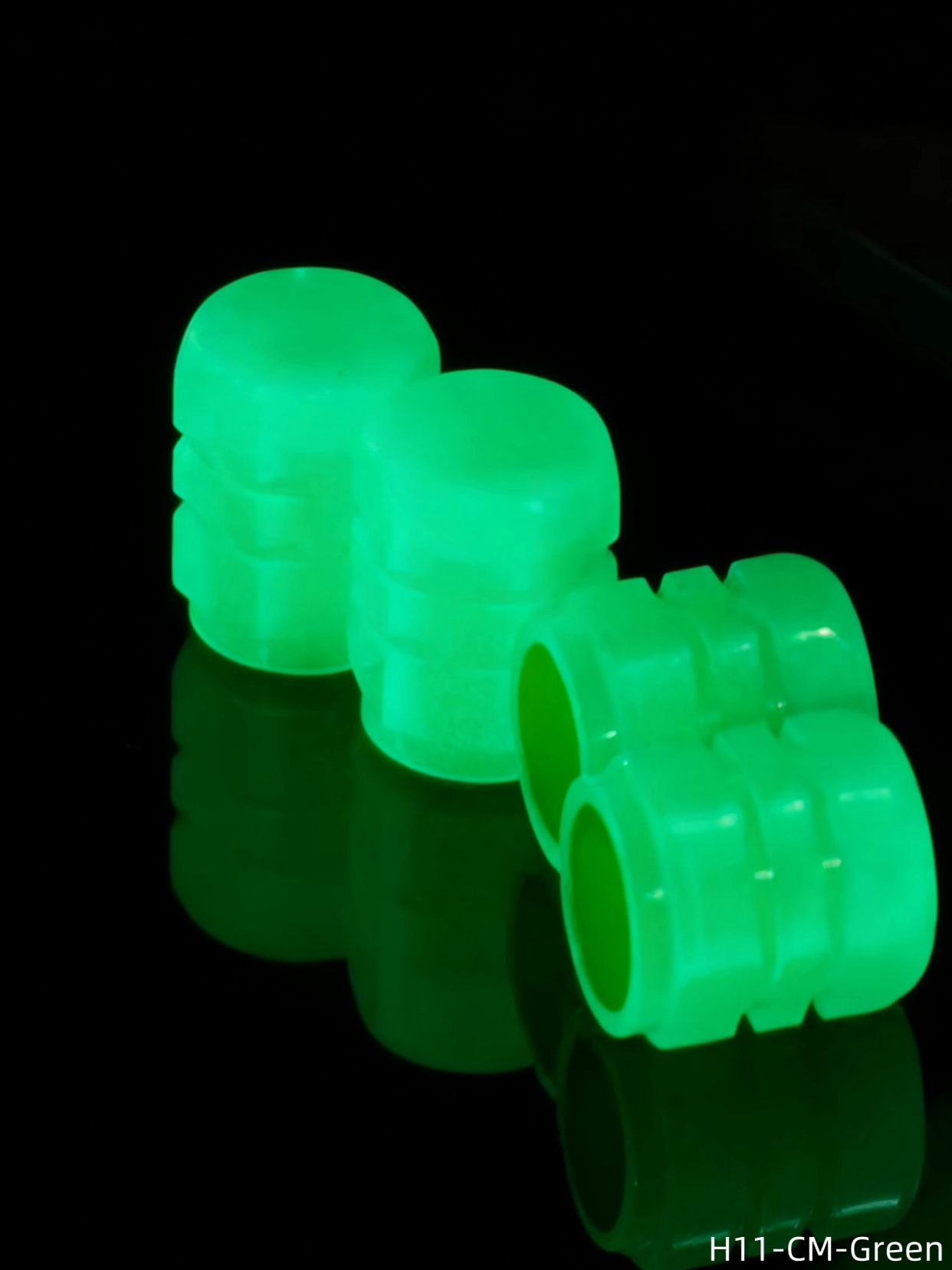 H11-CM-Green Mountain Bike Luminous Valve Cap