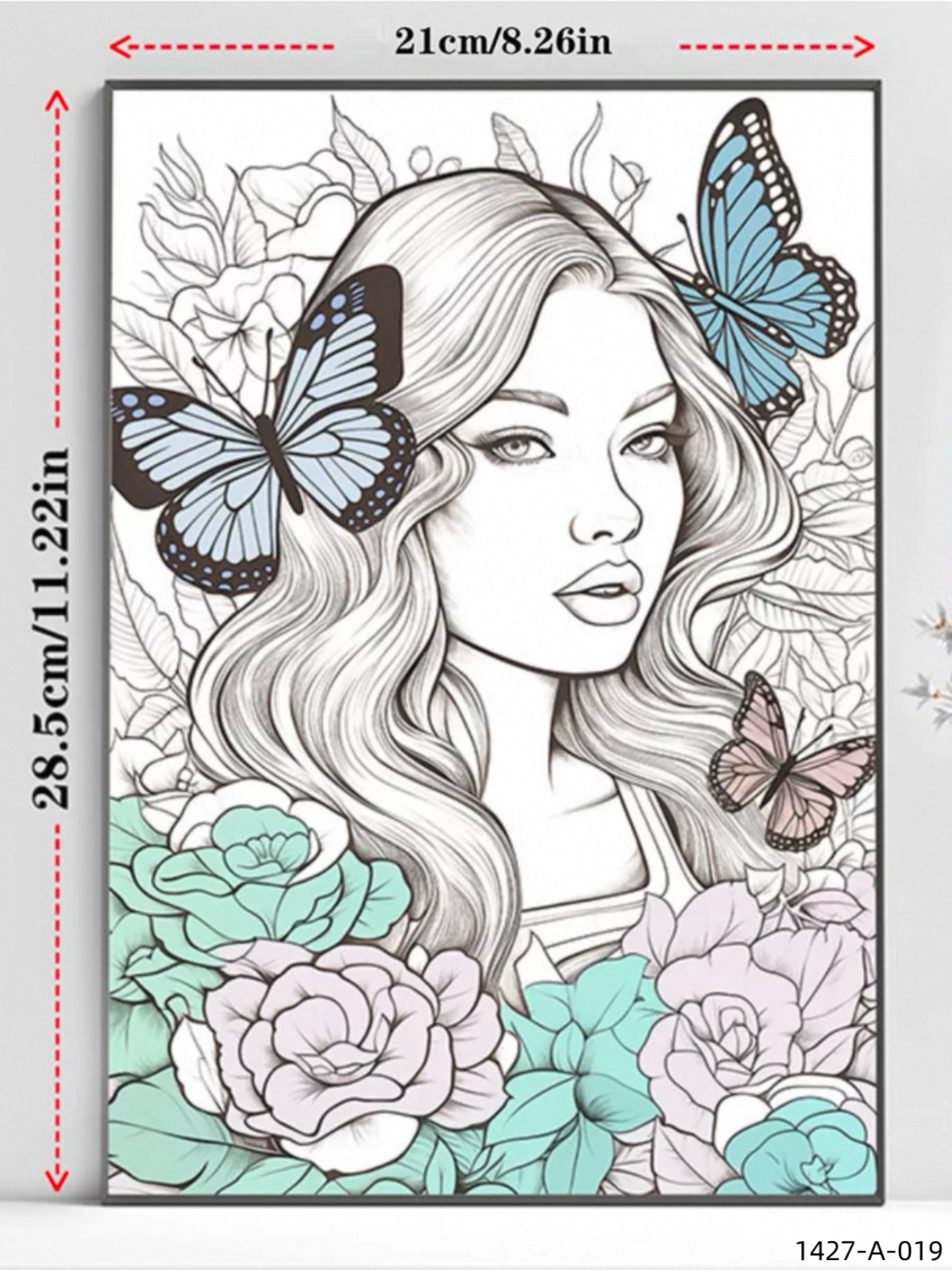 1427-A-019 Flower Woman Drawing Book