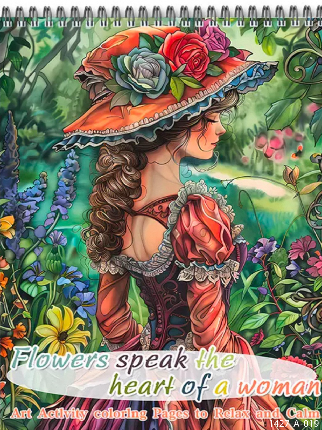1427-A-019 Flower Woman Drawing Book